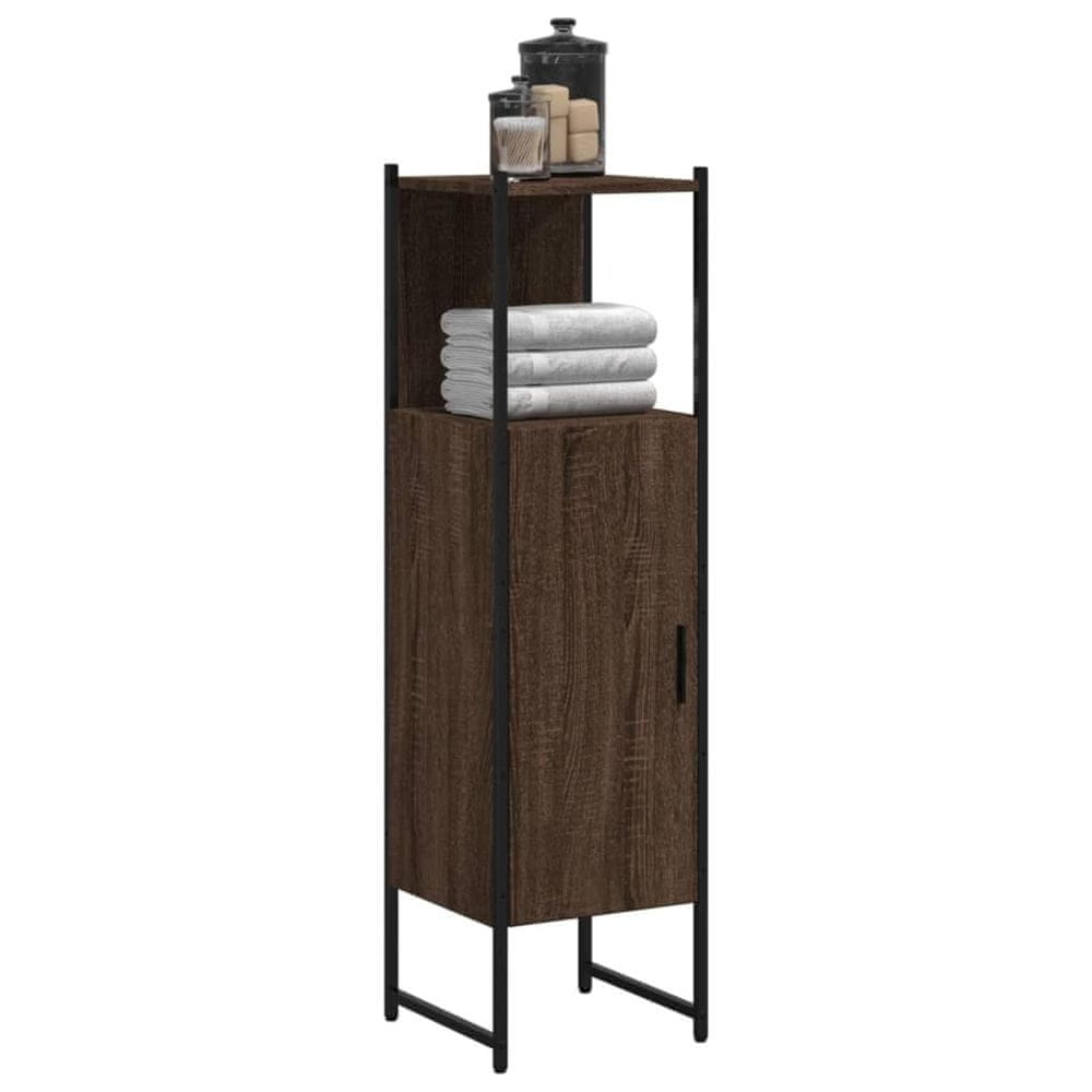 Petromila vidaXL Kúpeľňová skrinka, hnedý dub 33x33x120,5 cm, kompozitné drevo